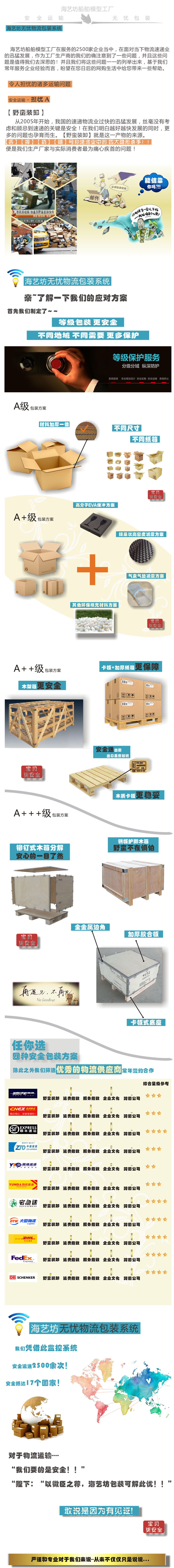 海藝坊定做船模 批發(fā)船模 海藝坊船舶模型工廠 無憂物流系統(tǒng)成功完成2500余次安全運輸！
